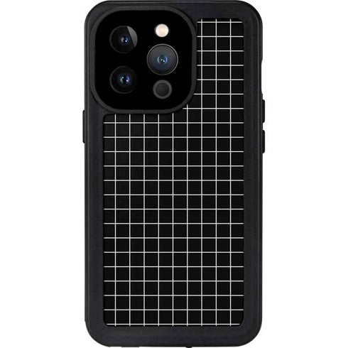 Black Grid iPhone 15 Pro Waterproof Case